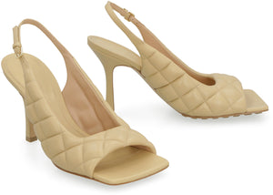 BOTTEGA VENETA Beige Padded Leather Slingback Pumps for Women