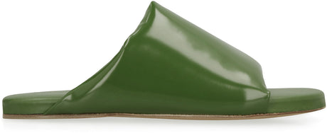 BOTTEGA VENETA Green Leather Cushion Sandals for Women - Spring/Summer 2023