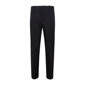 BOTTEGA VENETA Slim Leg Cotton Twill Trousers in Blue - SS23 Collection