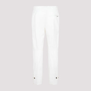 BOTTEGA VENETA Slim Leg Cotton Twill Trousers in Blue - SS23 Collection