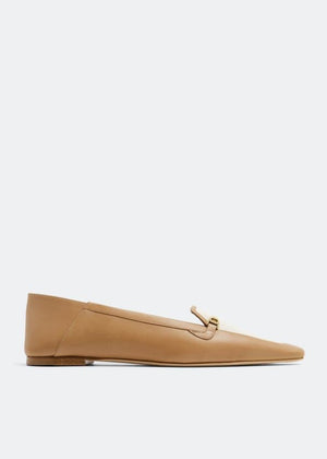 SAINT LAURENT Elegant Pointed Toe Loafers with Golden Bit - SS24 Collection