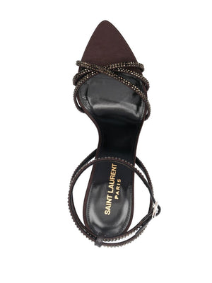 Leather Pointed Toe Studded Sandals with Signature Branded Footbeds