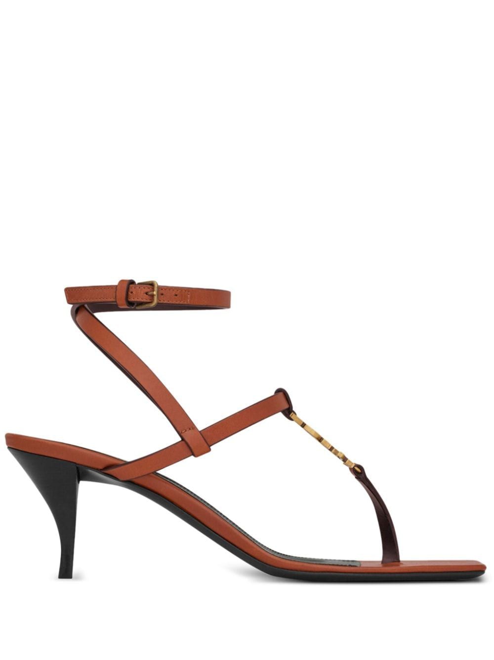 SAINT LAURENT Chic Raffia Open Toe Sandals - 6CM Stack Heel