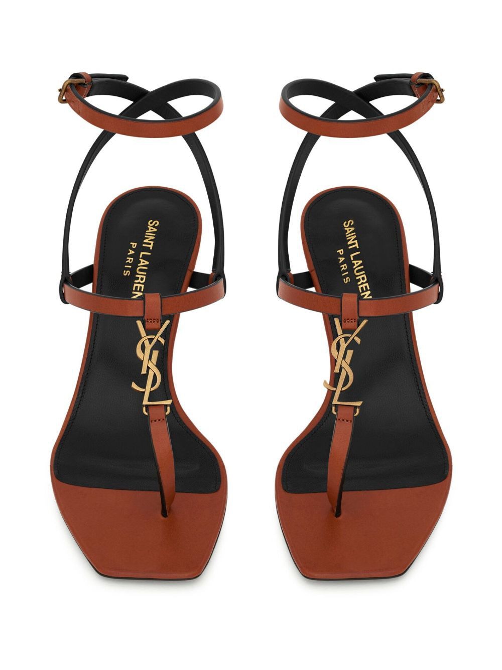 SAINT LAURENT Chic Raffia Open Toe Sandals - 6CM Stack Heel