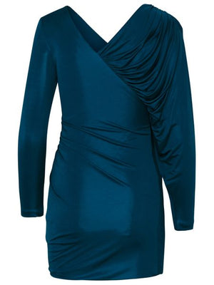 SAINT LAURENT Blue Draped T-Shirt Dress for Women - SS23 Collection