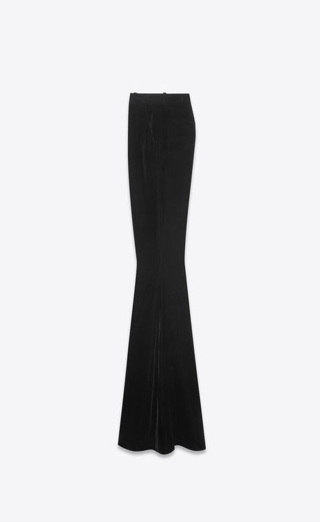 SAINT LAURENT Black Velvet Flare Pants for Women - SS23 Collection
