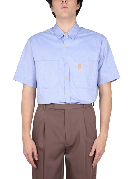 GUCCI Men's Classic Collar Pocket Bear Shirt