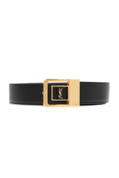 SAINT LAURENT Luxurious Logo-Plaque Leather Belt for Women