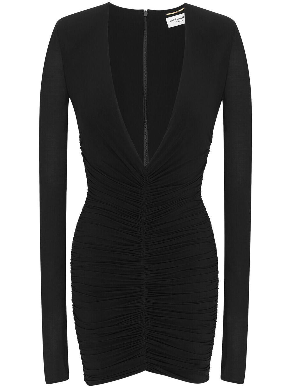 Stunning Draped Black Dress for Women