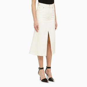 Ivory Denim Pencil Skirt for Women - مجموعة SS23