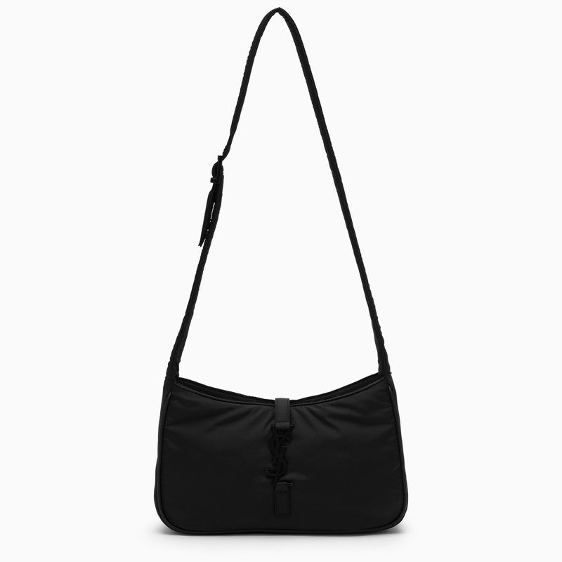 SAINT LAURENT Black Shoulder Handbag - Recycled Nylon, Tone-on-Tone Metal Logo, Adjustable Strap - Men's SS23 Collection