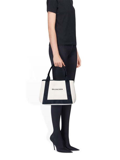 BALENCIAGA Mini Cotton and Calfskin Tote Bag