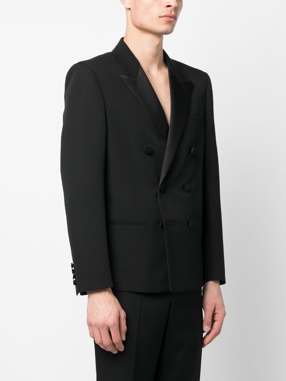 SAINT LAURENT Men's Double Breasted Tuxedo Jacket for the Fall/Winter of 2023