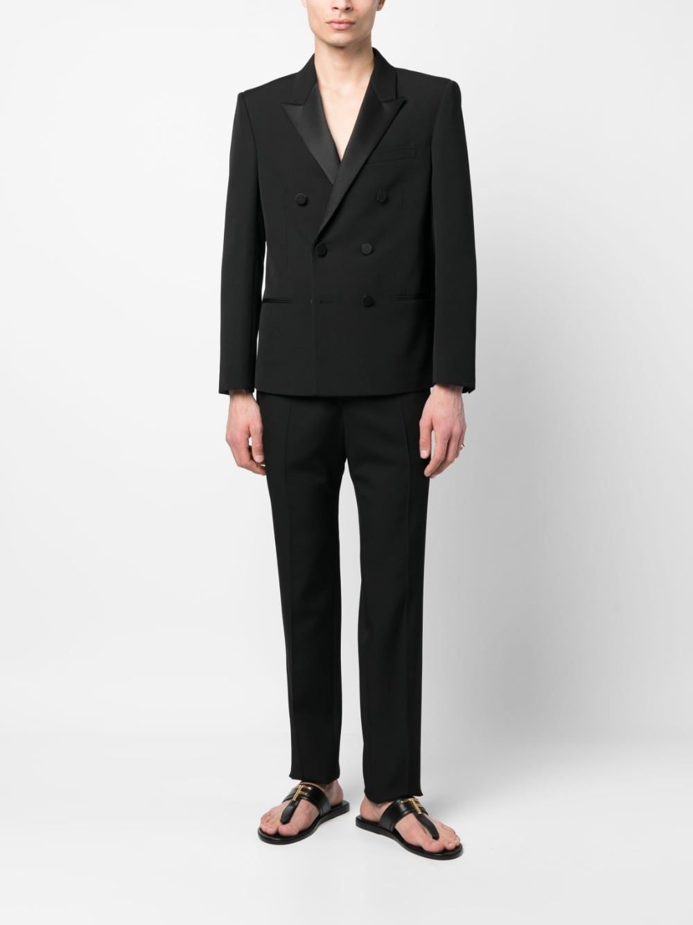 SAINT LAURENT Men's Black Tailored Pants for FW23