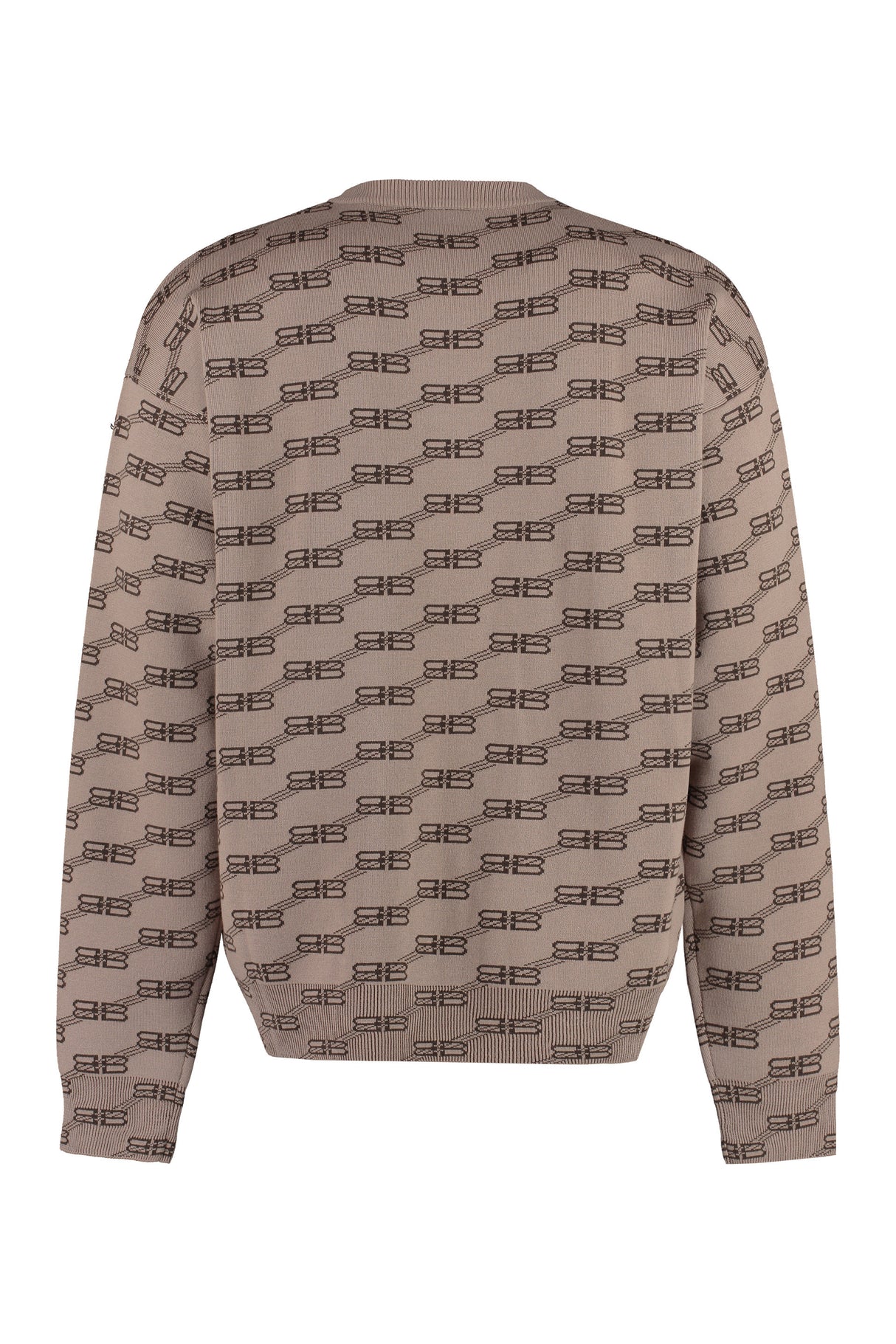 BALENCIAGA Men's Long Sleeve Brown Crew-Neck Sweater for SS23