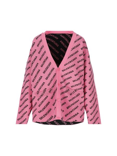 Iconic Style and Design: Balenciaga Silk Wool Intarsia Knit Cardigan