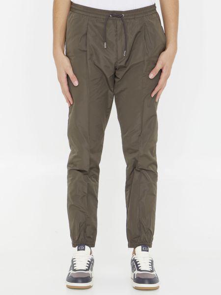 DIOR HOMME Men's Tan Nylon and Silk Joggers for SS24