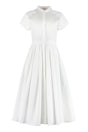 ALEXANDER MCQUEEN White Cotton Midi Dress for Women | SS23 Collection