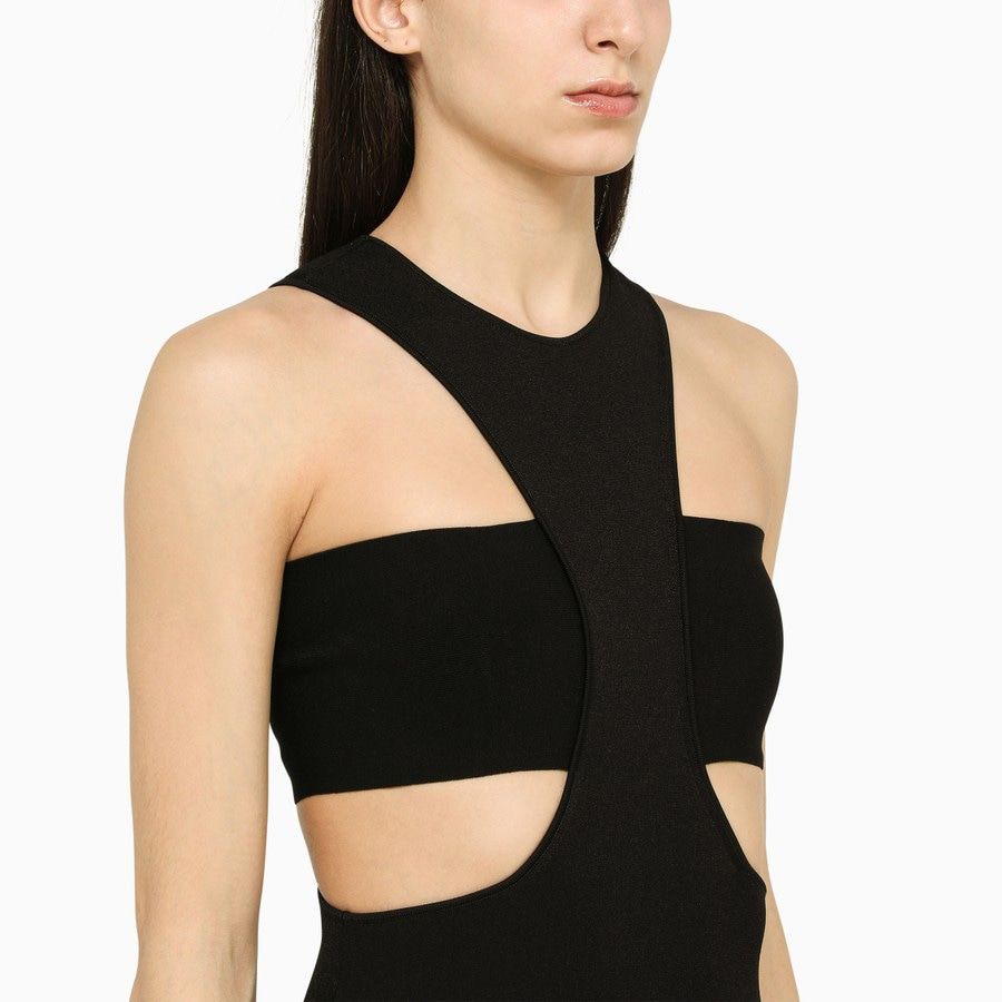 ALEXANDER MCQUEEN Sleek Black Harness One-Piece for Women