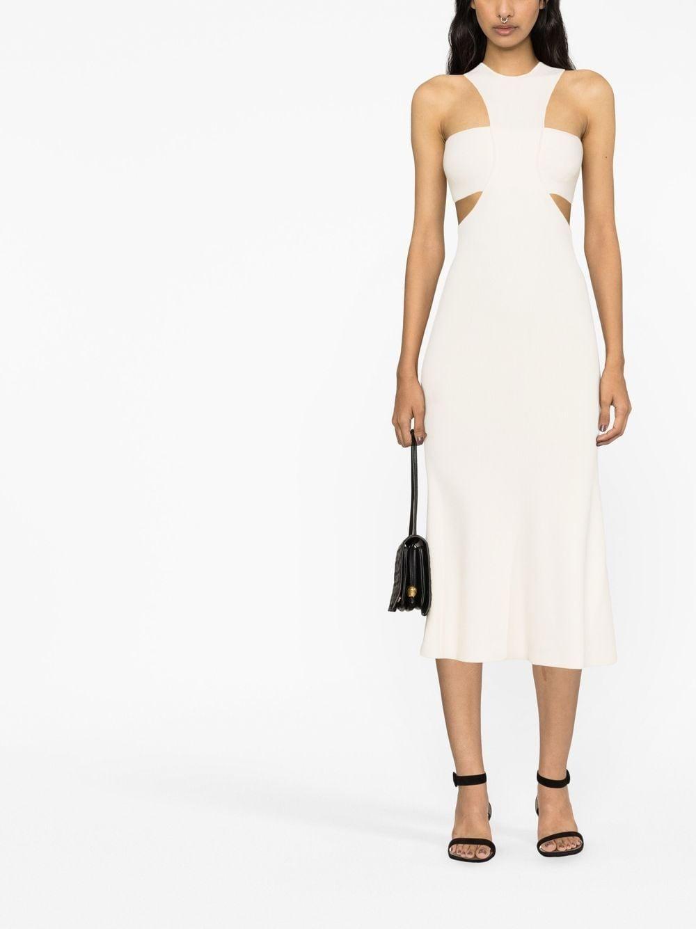 ALEXANDER MCQUEEN Ivory Flared Knit Dress for Women - SS23 Collection