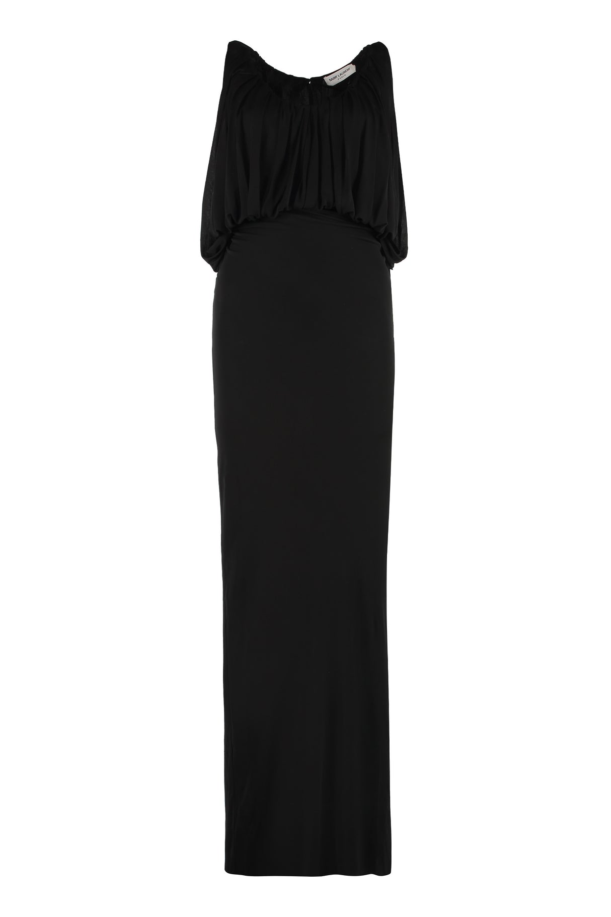 Women's Black Draped T-Shirt Gown - SS23