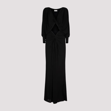 SAINT LAURENT Black Cut Out Dress in 100% Viscose for Women