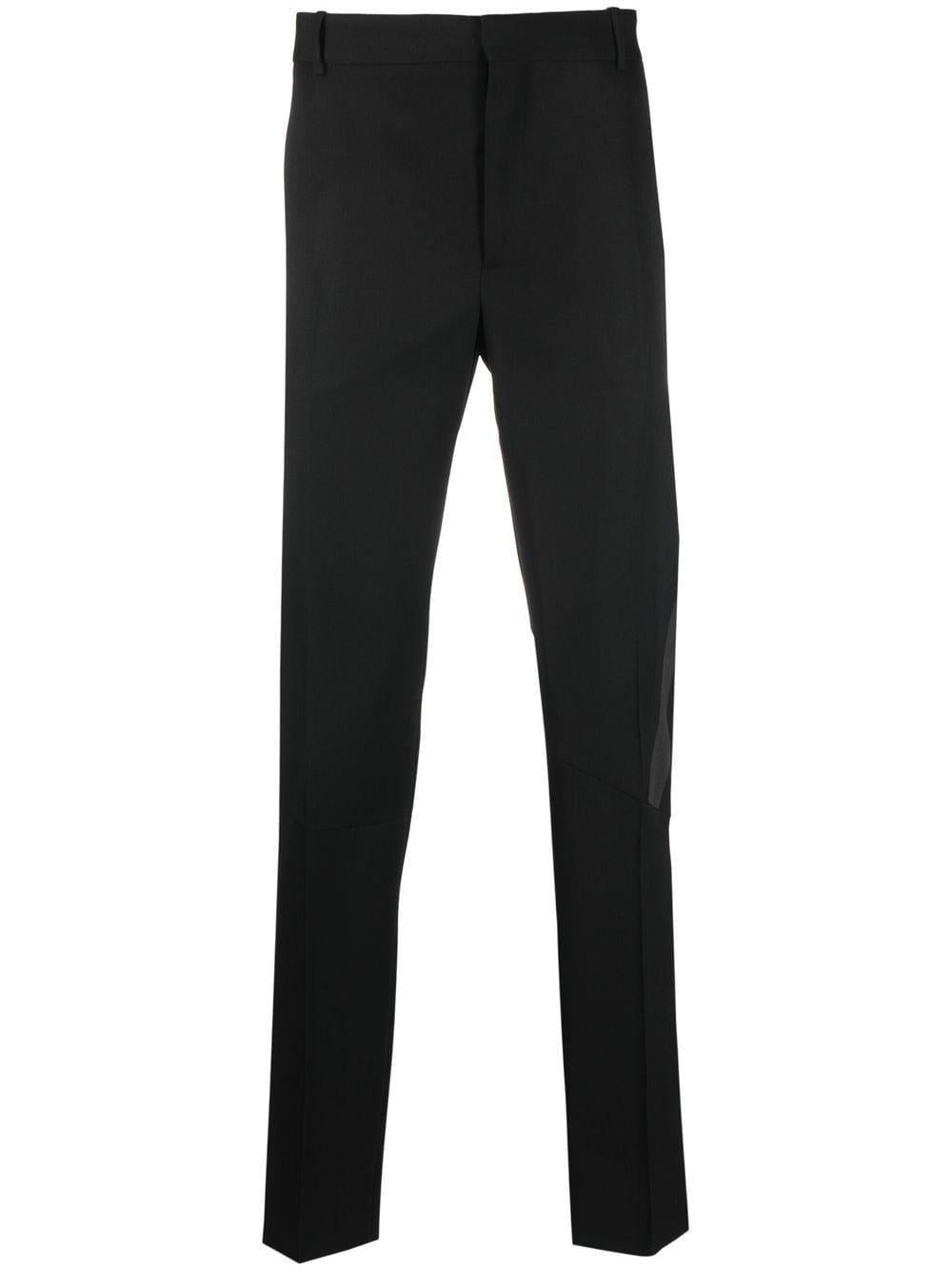 ALEXANDER MCQUEEN Men's Black Wool Cigarette Pants for SS23 Collection