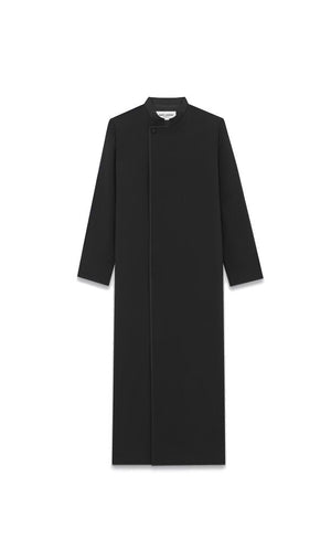 SAINT LAURENT Wool and Mohair Kaftan for Men in Noir - FW23