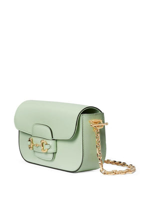 GUCCI Horsebit 1955 Small Shoulder Handbag in Mint Green Leather - SS23 Collection