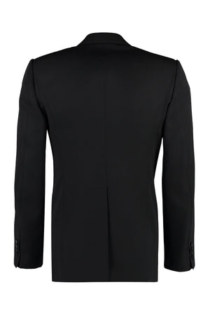 ALEXANDER MCQUEEN Men's Double-Breasted Wool Blazer - Black