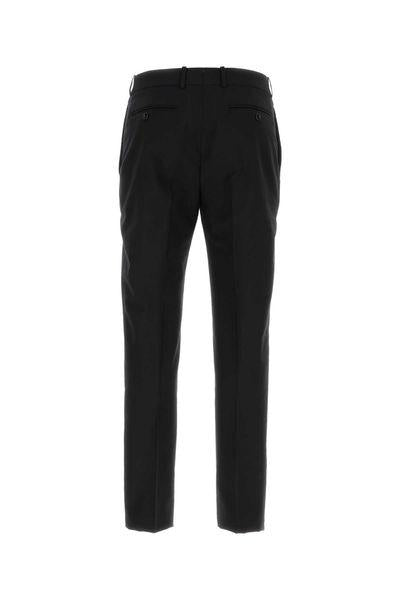 ALEXANDER MCQUEEN Classic Black Trousers for Men in FW24 Season