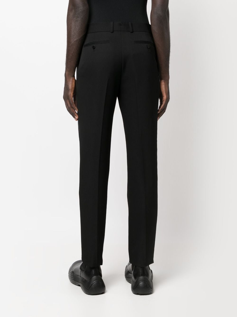 ALEXANDER MCQUEEN Satin-Trimmed Tailored Trousers for Men in Black - FW23