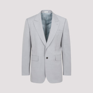 ALEXANDER MCQUEEN Grey Wool Blend Jacket for Men | SS23 Collection