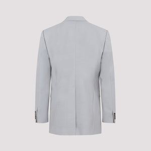 ALEXANDER MCQUEEN Grey Wool Blend Jacket for Men | SS23 Collection