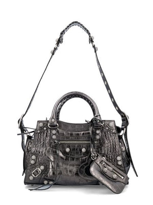 BALENCIAGA Elegant Embossed Metallic Handbag for the Modern Fashionista