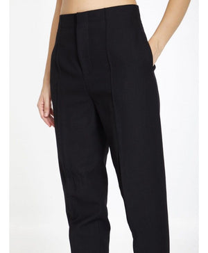 BOTTEGA VENETA Slim Fit Black Stirrup Pants for Women in Cotton Blend | FW23 Collection