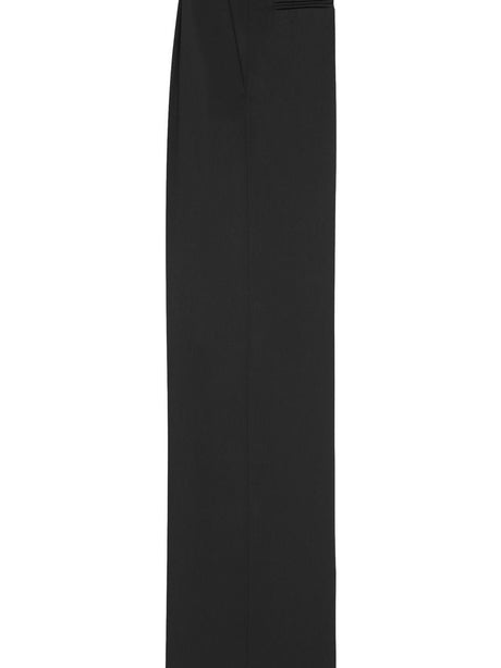 SAINT LAURENT Black Satin High-Waisted Flared Pants for Women in Size 36