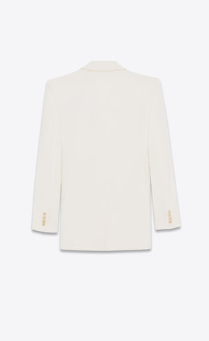 SAINT LAURENT Double-Breasted Satin Jacket for Women in Shell with Silk Material - FW23 Season