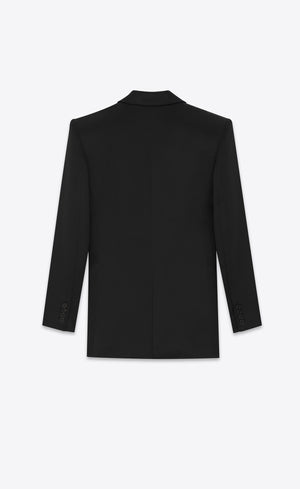 SAINT LAURENT Luxurious Double Breasted Blazer in Sleek Noir for Women