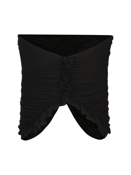 SAINT LAURENT Black Cropped Bustier T-Shirt for Women - SS23 Collection