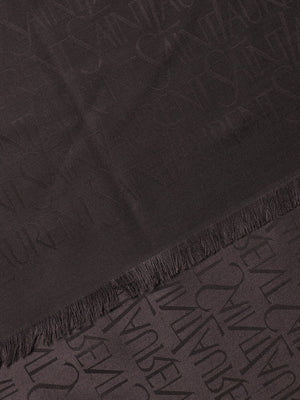 غطاء رأس من الصوف والحرير الفاخر بحافة متقشرة - بني، 140x140 سم