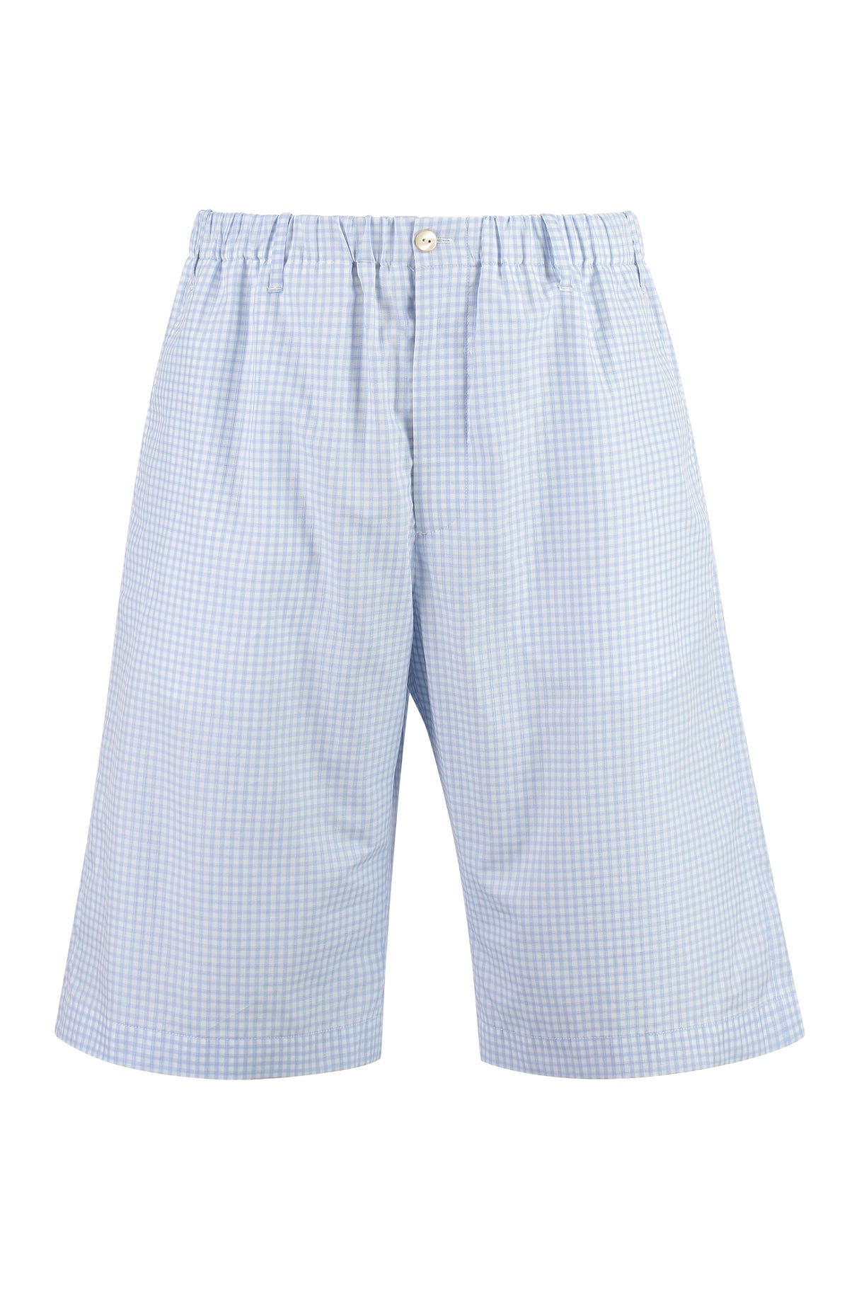 GUCCI Light Blue Checkered Bermuda Shorts for Men - FW23