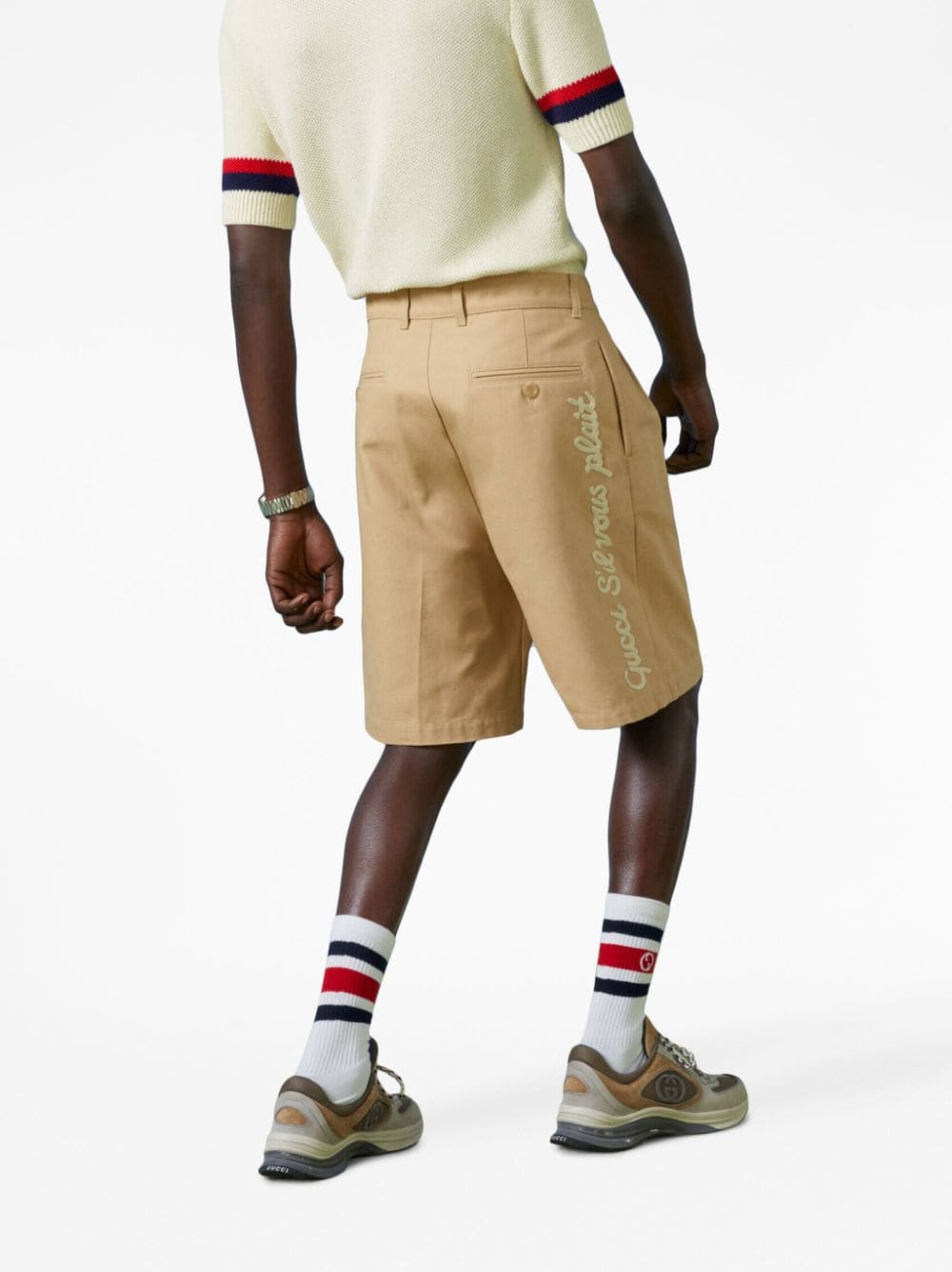 GUCCI Men's 23FW Beige Shorts for the Fashion-Forward Gentlemen