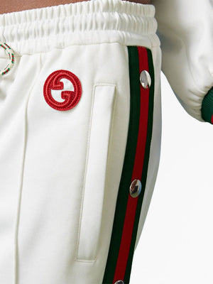 GUCCI White Women's Web Stripe Track Pants from FW23 Collection