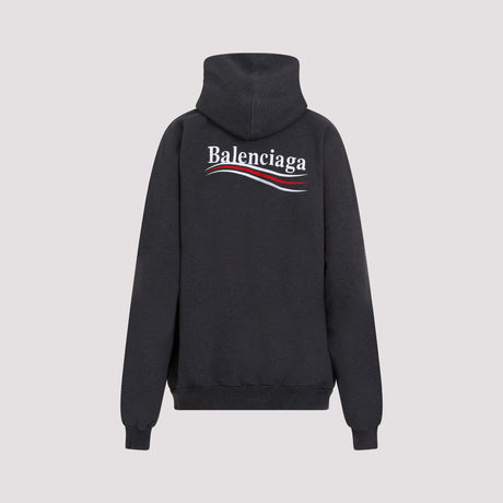 BALENCIAGA Political Campaign Hoodie - Pink, Oversized Fit, French Terry, Embroidered Logo
