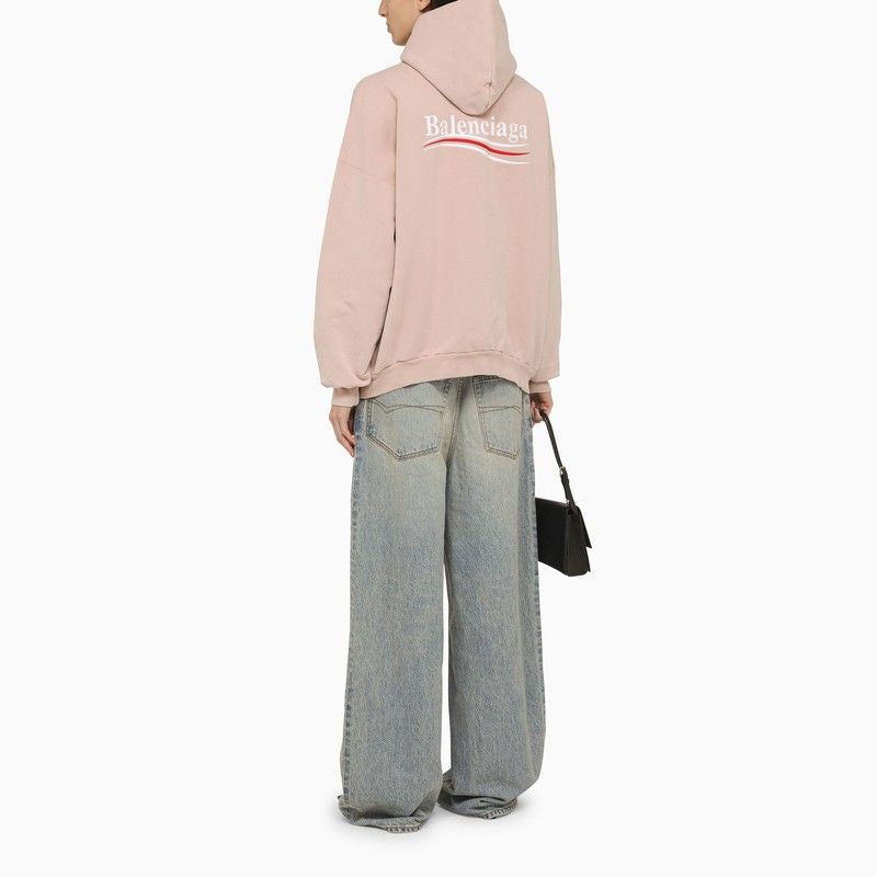 BALENCIAGA Oversized Pink Logo Sweatshirt for Women - SS24 Collection