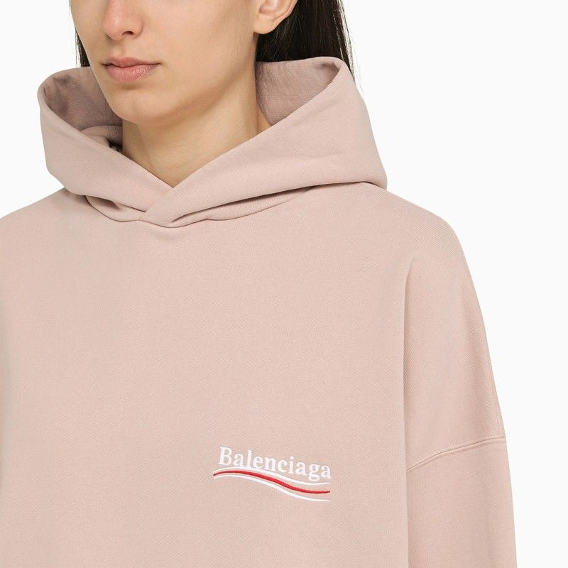 Oversized Logo Print Sweatshirt in Pink for Women