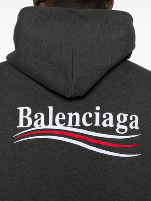 BALENCIAGA 2024 Men's 24SS Dark Heather Grey and White Turtle Neck Sweater