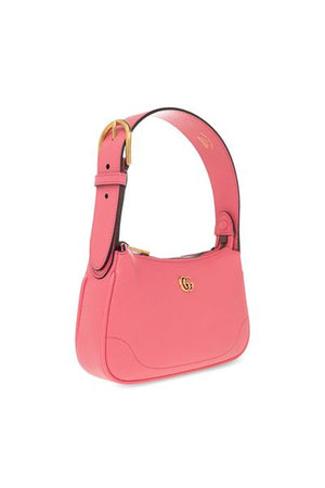 GUCCI Aphrodite Mini Pink Grainy Leather Shoulder Bag with Gold-Tone Hardware, 20x12x4 cm