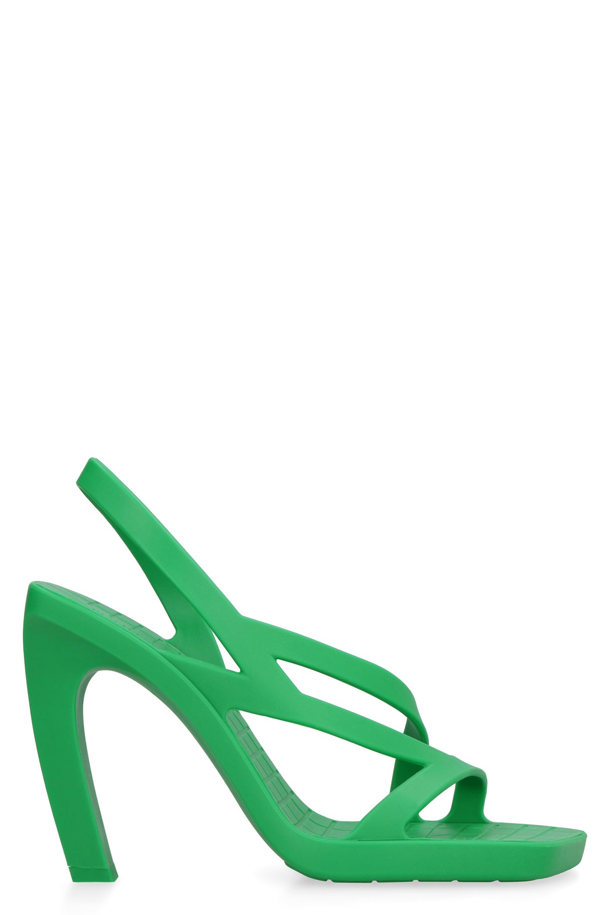 BOTTEGA VENETA Green Cut-Out Detail Rubber Sandals for Women